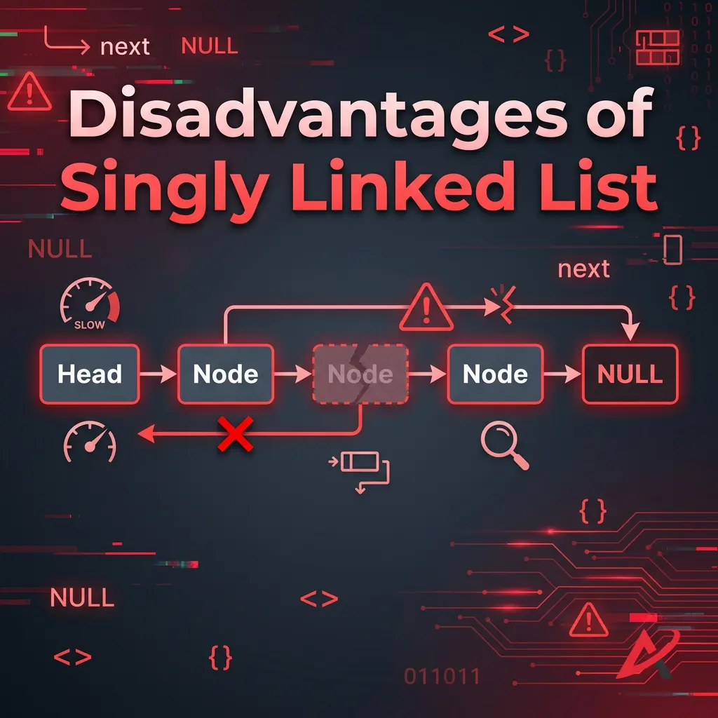 Disadvantages of Singly Linked List